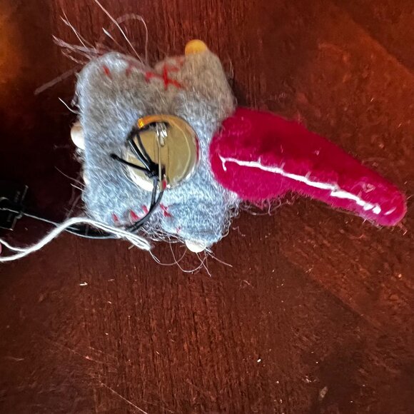 Coco + Carmen christmas holiday felted Gnome Earrings set  & Gnome pin - Picture 6 of 13